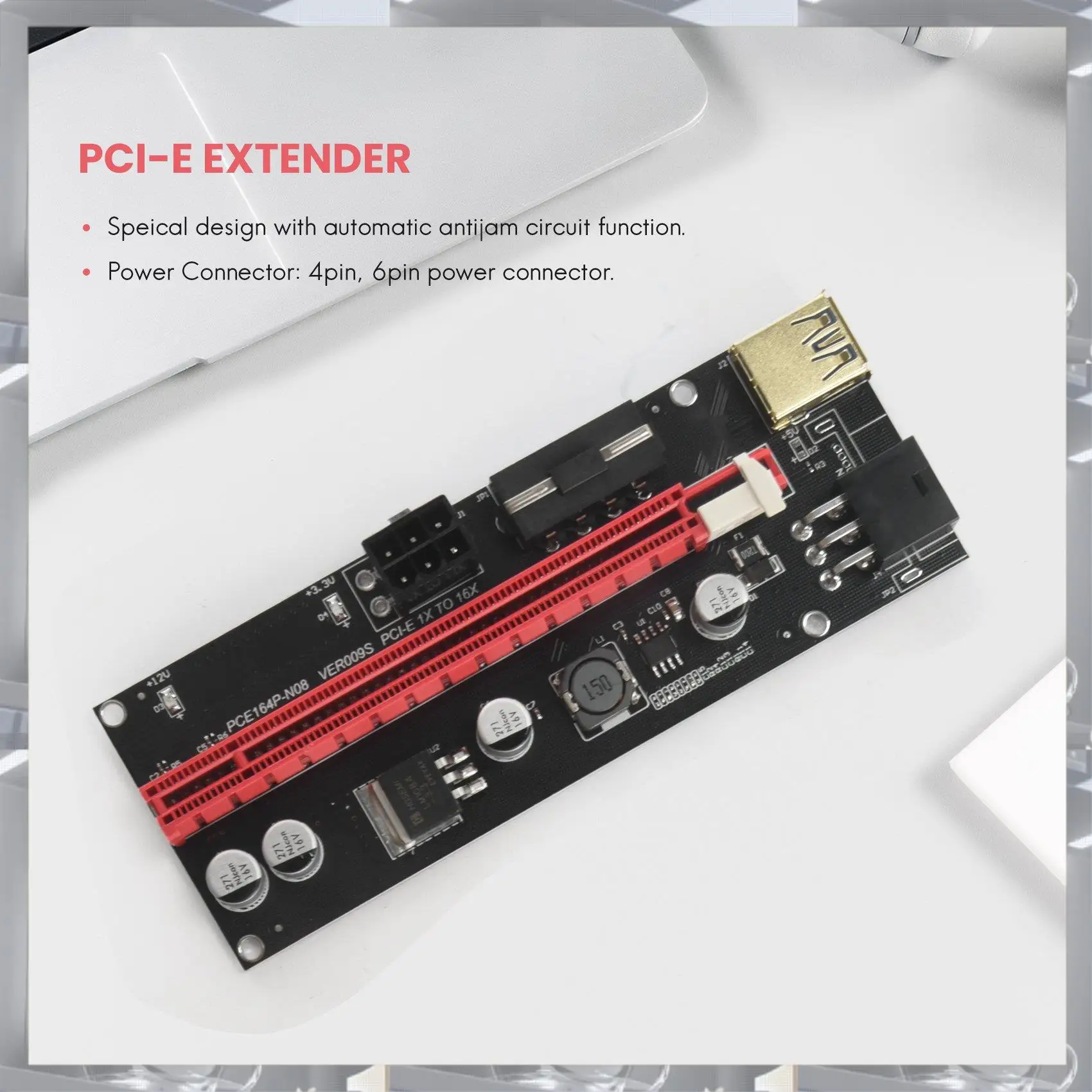 

Лидер продаж-6 шт. VER009 USB 3.0 PCI-E Riser VER 009S Express 1X–16X Карта адаптера расширителя SATA 15Pin–6 Pin Кабина питания