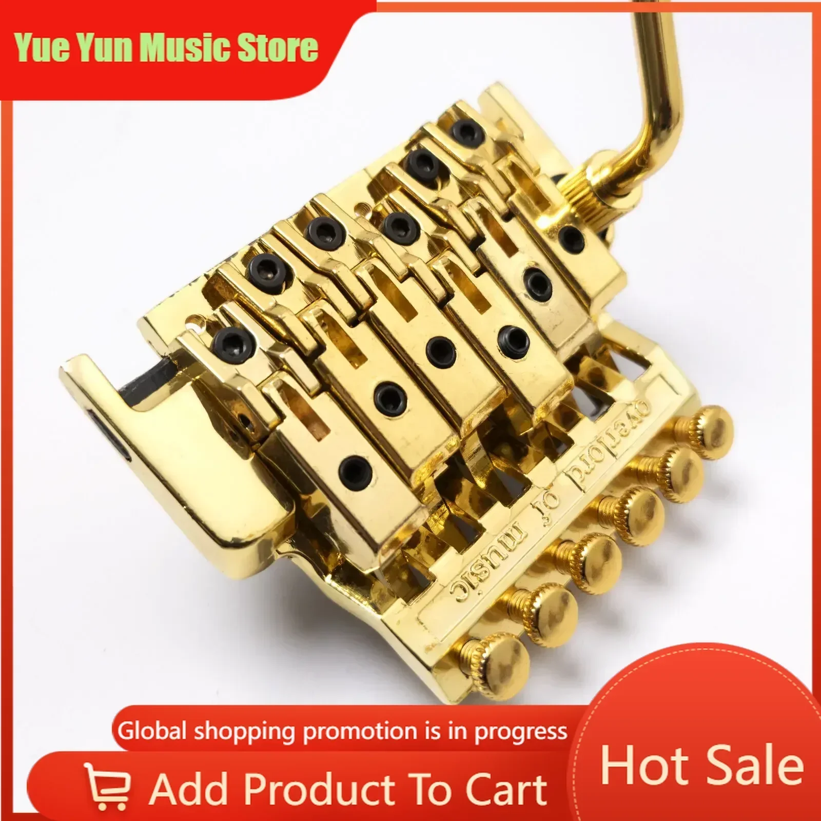 Discount Hot Sale-Electric Guitar Bridge Gold Double Locking Systyem for R2 42mm/Nut 6-String Electric Guitar Dual Tremol System