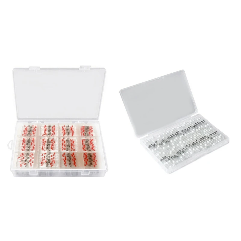 200PCS 22-18 AWG Red /200PCS 26-24 AWG White Solder Seal Wire Connectors , Heat Shrink Butt Connectors