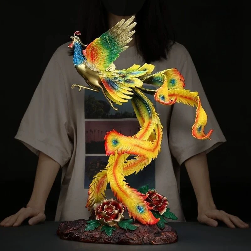 Phoenix Statue Figurine Metal Art Home Office Desk Decor Modern Sculpture Unique Gift Idea for Birthday Housewarming Holiday