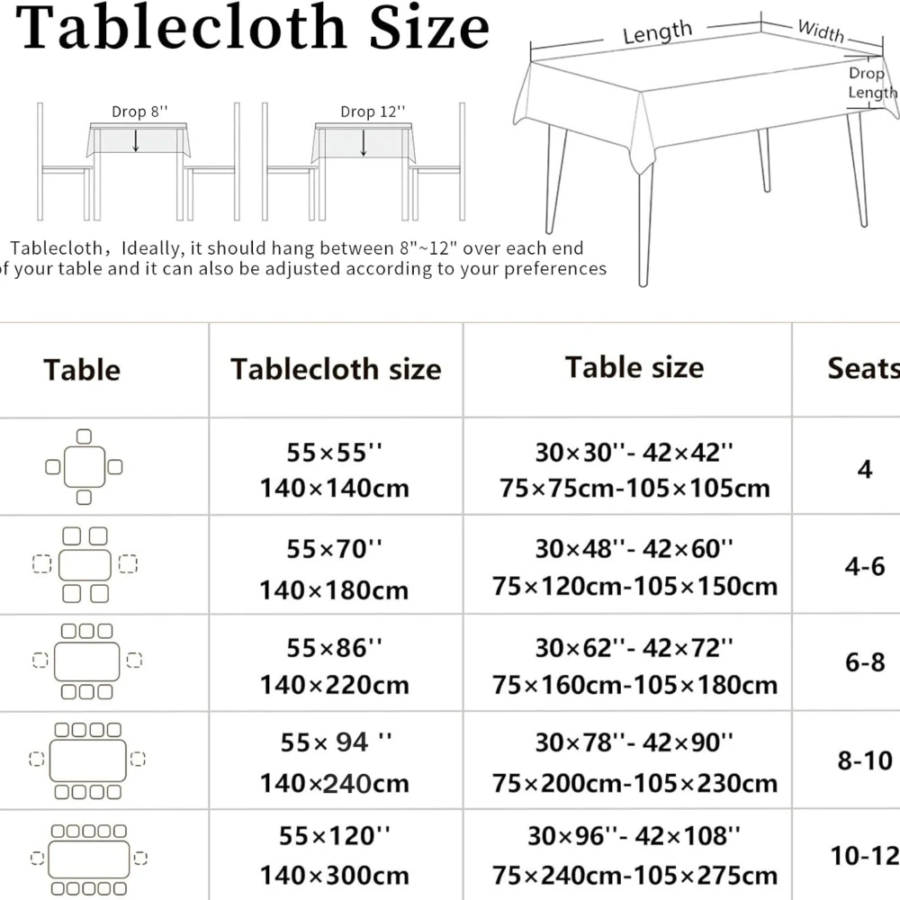 Christmas Pine Branches Balls Snowflakes Tablecloth Table Decor Reusable Winter Kitchen Dining Tablecloth Christmas Decoration