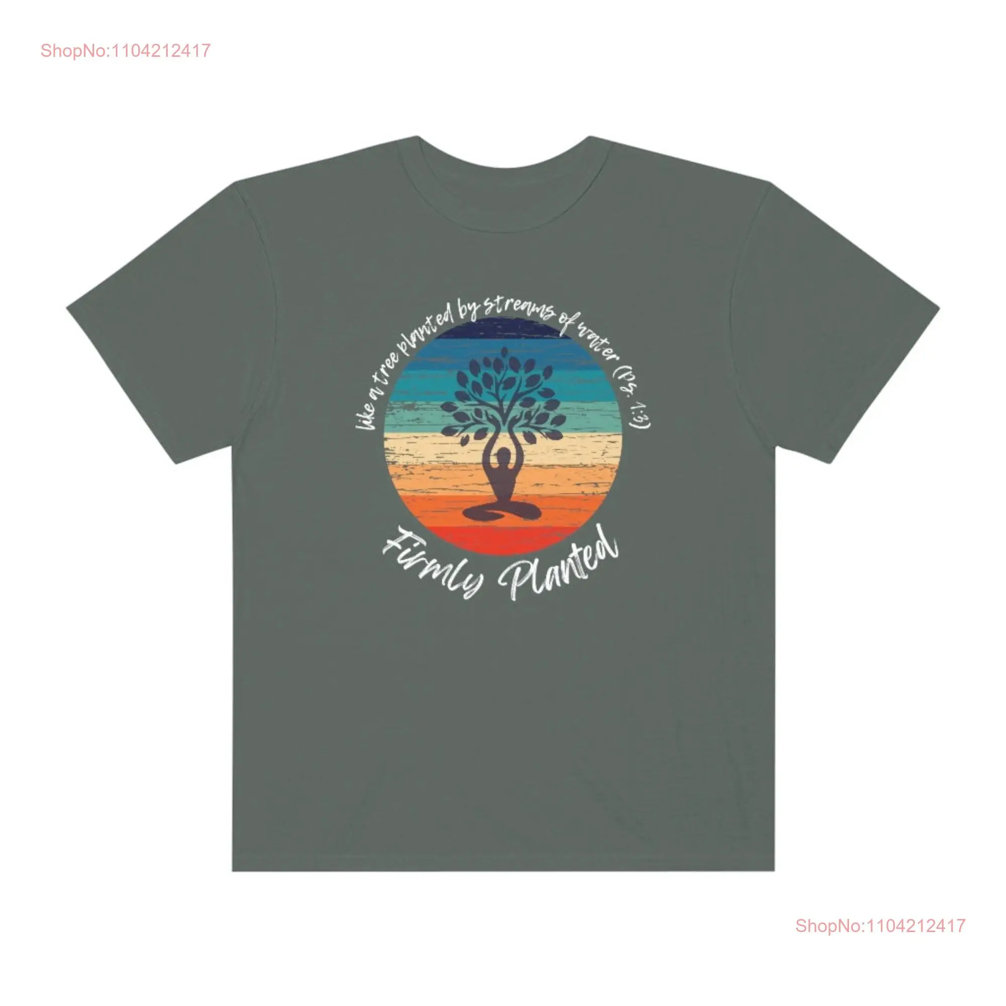 Firmly Planted Yoga T shirt Christian Tree of Life Rainbow Garment Dyed Comfort Colors long or short sleeves