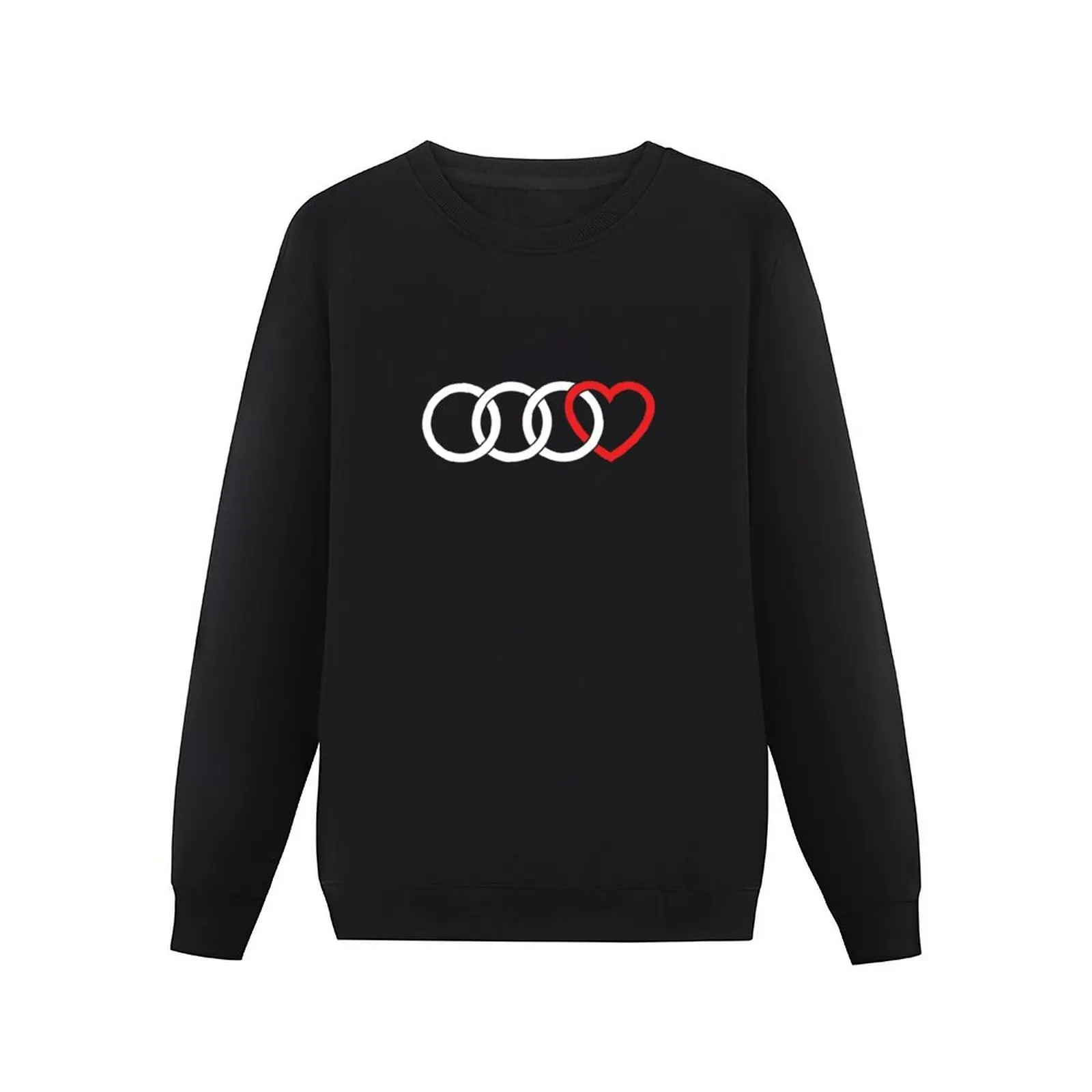 3 Rings + Heart (White) Car Fan Gift Pullover Hoodie male clothes men's clothing graphic sweatshirts