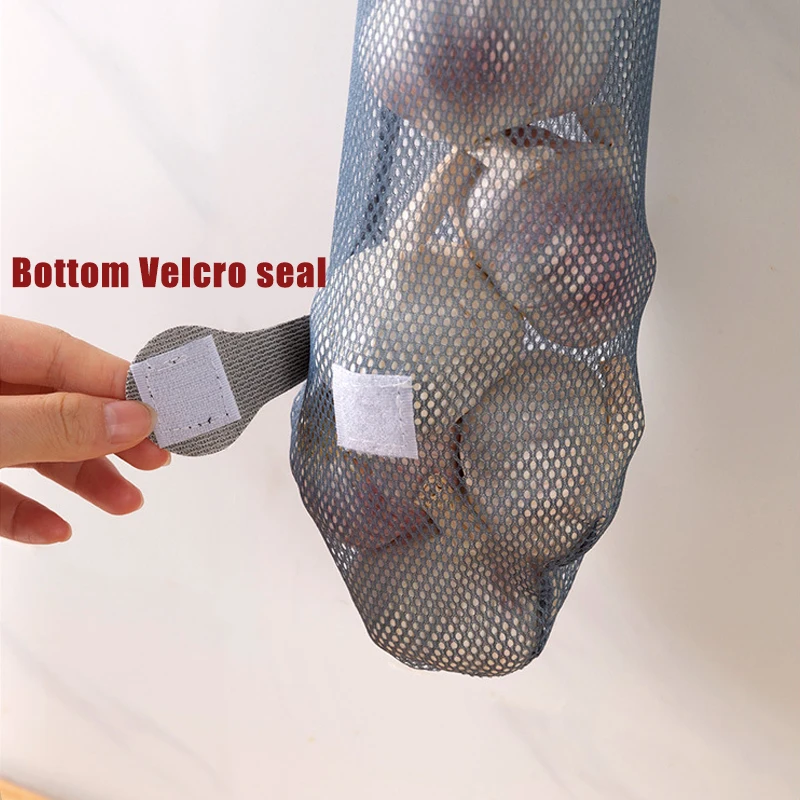 Reusable Kitchen Hanging Mesh Bag Home Fruit And Vegetable Storage Net Bag For Ginger Garlic Onions Potatoes Hollow Mesh Bag view 4