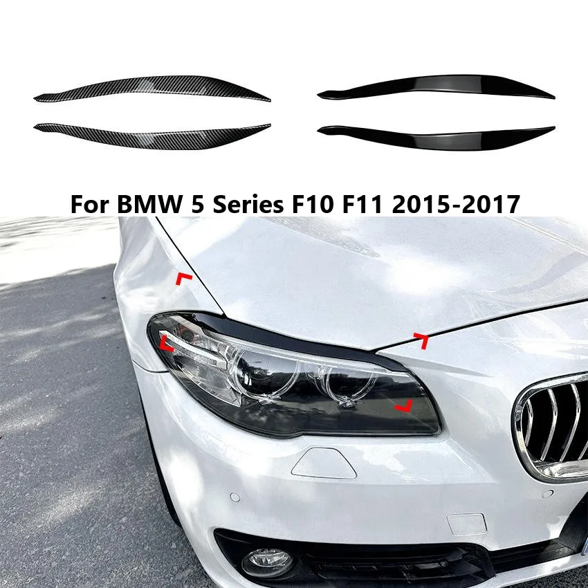 

Car Headlight Eyebrows For BMW 5 Series F10 F11 2015-2017 Front Eyelid Headlamp Stickers Trim Cover Auto Body Kits Accessories