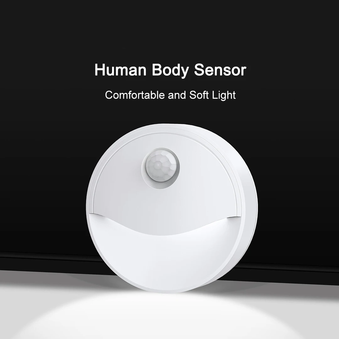 Nuovo EZVALO LED luce notturna a risparmio energetico sensore del corpo umano a infrarossi lampada da notte camera da letto lampada da comodino atmosfera luce dell'armadio