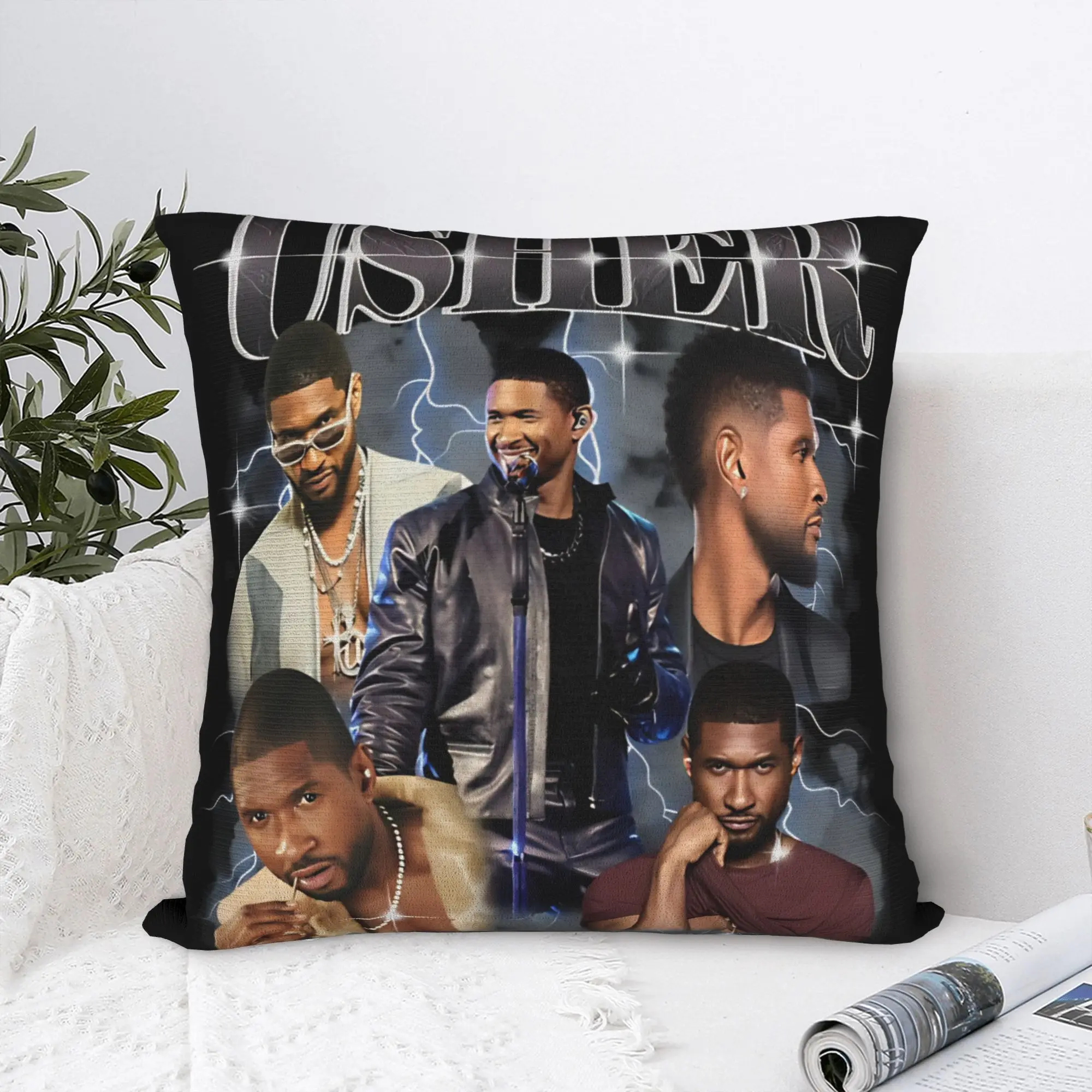 Chris Brown And Usher The Rb Tour Pillow Cover Raymond And Brown Cushion Cover Kawaii Pillow Case For Office Car Home Decor