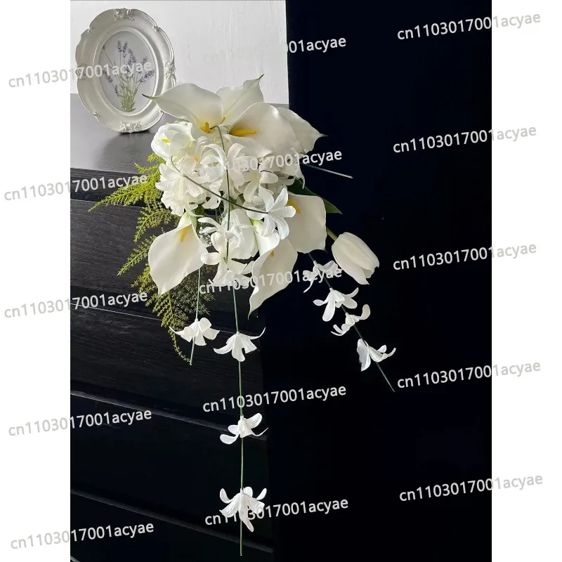 Calla lily hyacinth hand bouquet simulation bouquet wedding certificate engagement wedding flower forest senior