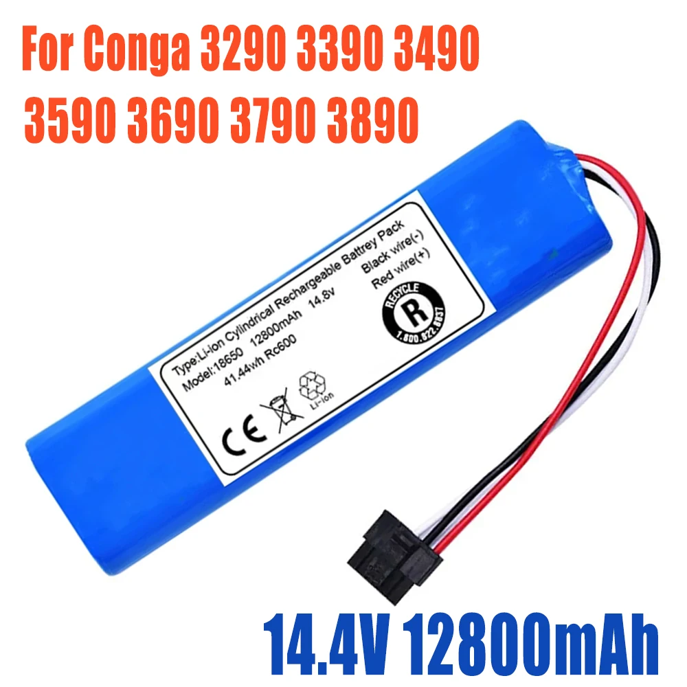 Original Rechargeable battery For Conga 3290 3390 3490 3590 3690 3790 3890 Sweeping Mopping Robot 14.8V 12800mAh Vacuum Cleaner