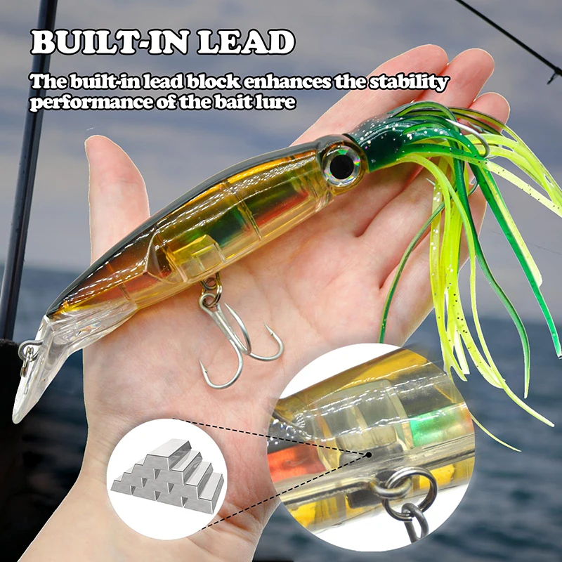 

Горячая распродажа! 1 шт. 44 г 23,5 см. Искусственная приманка для морской рыбалки на осьминогов и кальмаров, дальнобойная, с бородкой, пластиковая.