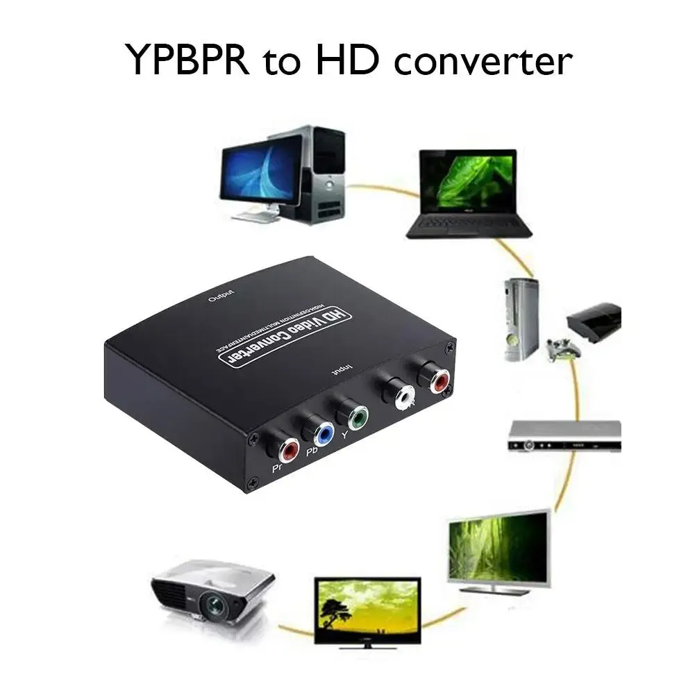 Convertidor compatible con Ypbpr R/L a HD MI, adaptador de Audio y vídeo de 1080p, divisor para Dvd, Hdtv, Monitor y proyector convertidor ypbpr a hdmi convertidor smart tv para televisión