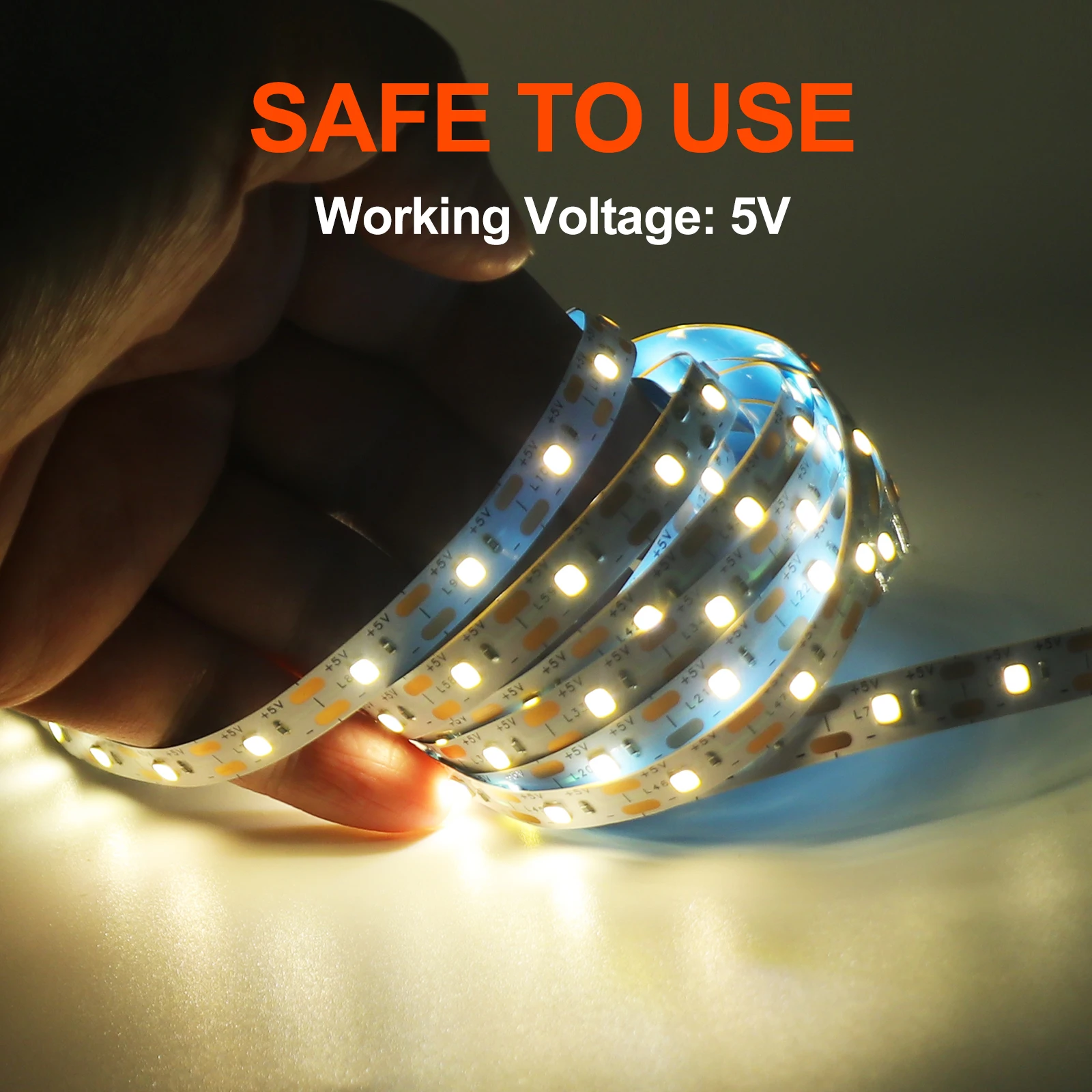 5 فولت LED قطاع ضوء 2835 60 المصابيح/م 3AA بطارية تعمل بالطاقة شريط مرن الشريط إضاءة الخزانة أبيض/دافئ/أزرق إضاءة خلفية للتلفاز الإضاءة