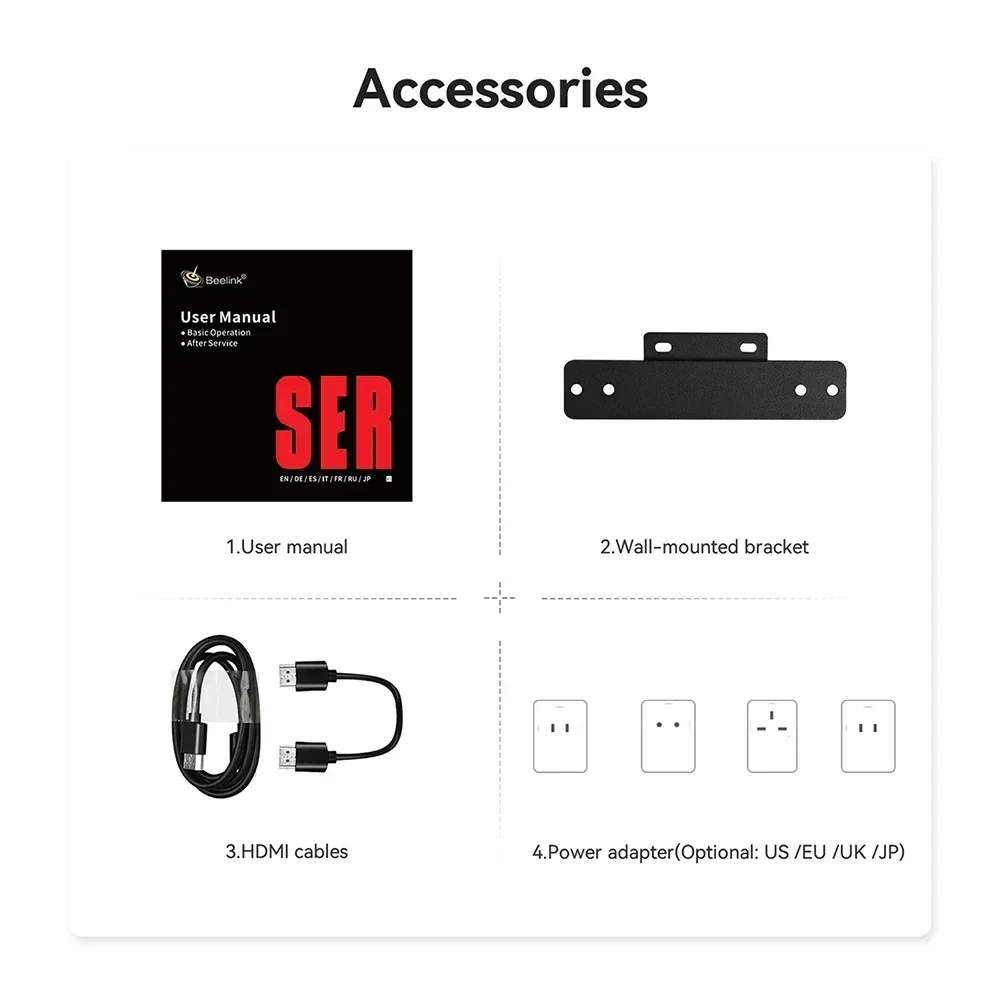 Beelink SER5 MAX Ryzen 7 5800H МИНИ-ПК DDR4 16 ГБ 500 ГБ SSD WIFI6 BT5.0 Настольный игровой компьютер VS SER7 SER8