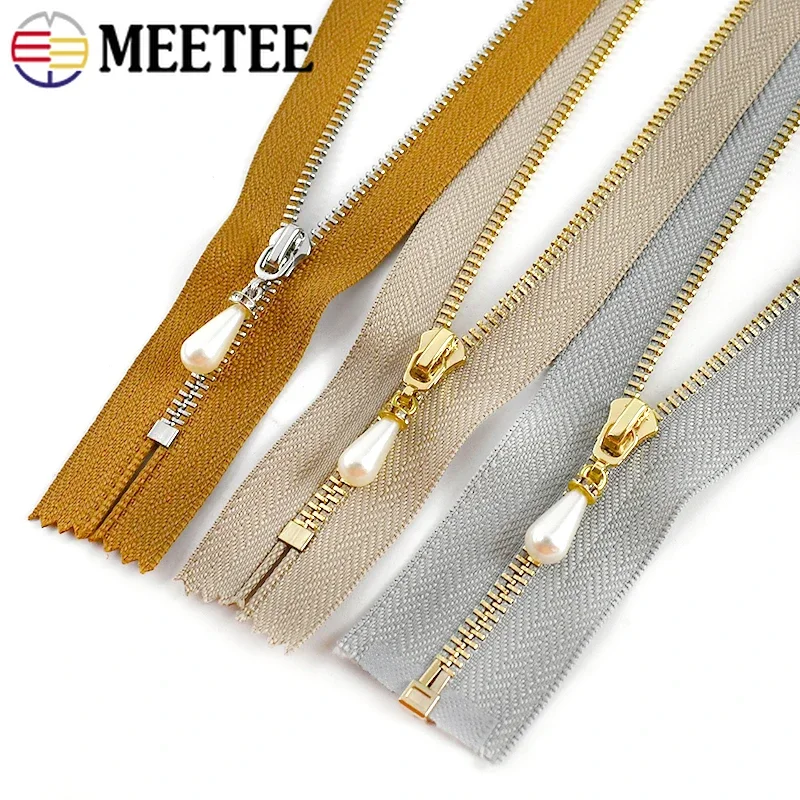 

2Pcs Meetee 3# Metal Zippers for Sewing 15-70cm Closed/Open-End Zipper Slider Bag Purse Jacket Zips Repair Kit DIY Accessories