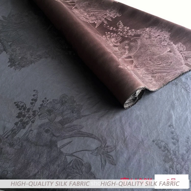 40momme Jacquard Soteil Seidenstoff Vintage Kleidung Cheongsam Top