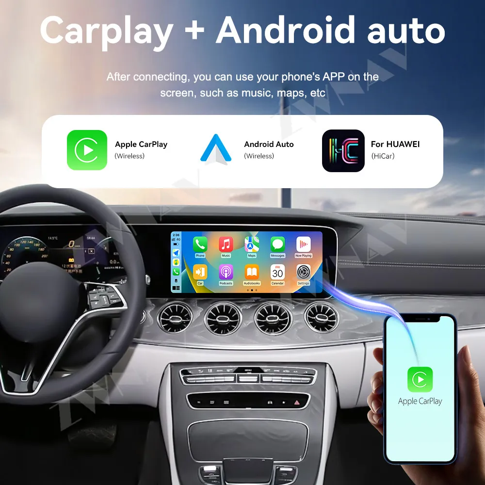 

Двойной 12,3-дюймовый Android 13 для Mercedes-Benz CLS (W257) 2013-2015, GPS-навигация, Carplay, автомобильный аудиосенсорный экран, мультимедийный блок