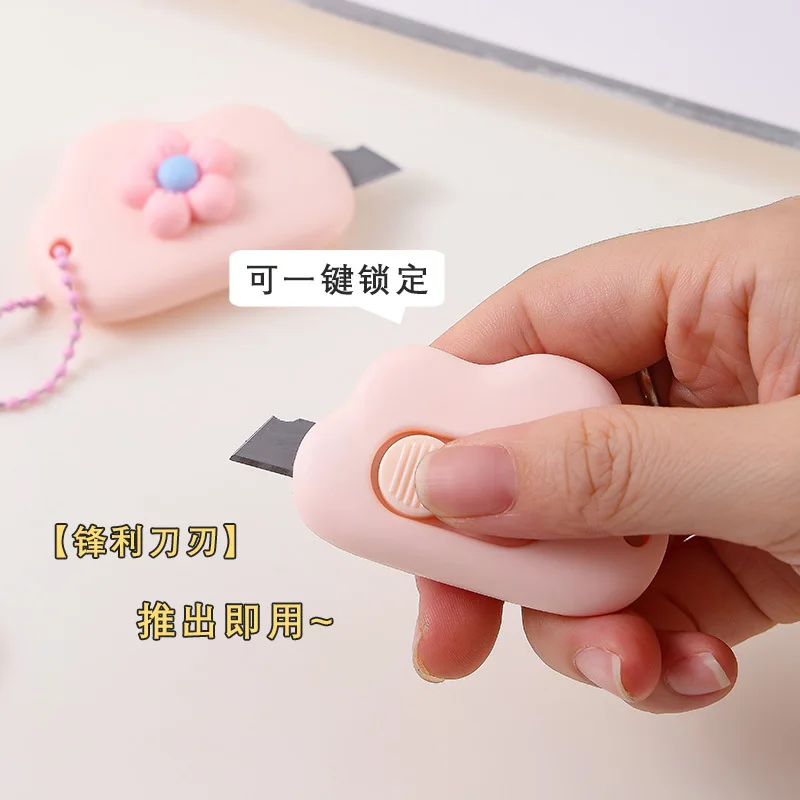 Mini Cuchillo Utilitario en Forma de Nube, Cortador de Papel Retráctil para Sobres, Oficina, Escuela, Suministros de Papelería