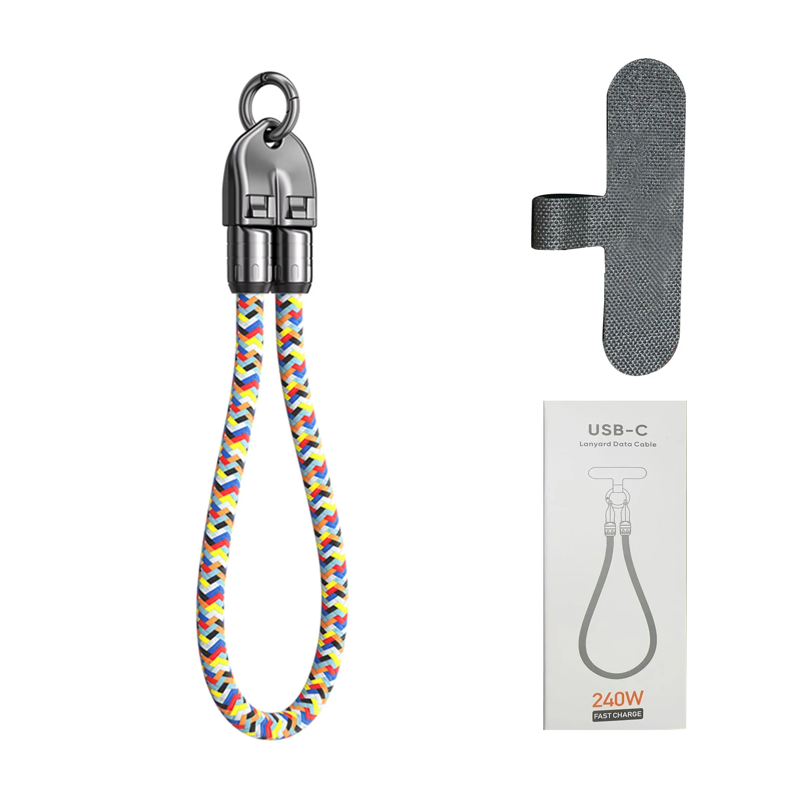 30 cm Type-C naar Type-C-kabel met PD240W snellaadfunctie en gegevensoverdracht, USB-C-kabel met een slot van zinklegering en een gevlochten nylon buitenlaag.
