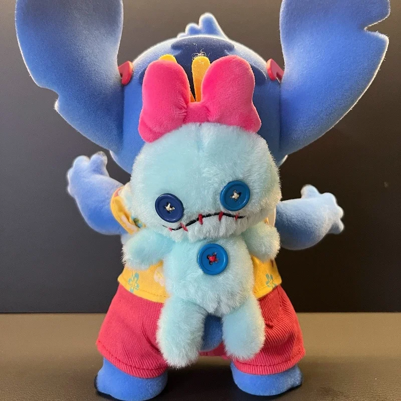 New Genuine Disney Hello Stitch Summer Series Cute Vinyl Collectible Figure 25cm 9.8in Large Body Display Toy Birthday Gifts