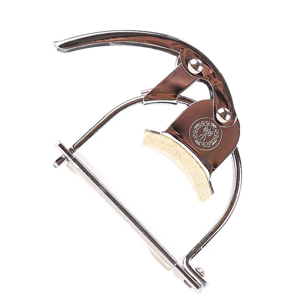 

1pc Big Ruan Capo Sandhi Clip Metal Tone Changer Durable Elastic Steel Spring Thickened Silica Gel Comfortable Labor-Saving