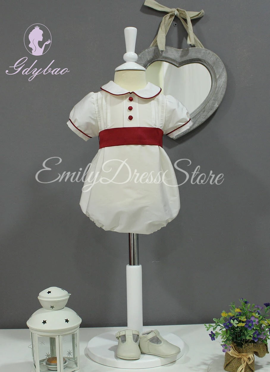 Customized Ivory Flower Girl Dress For Wedding Puffy Romper With Pee Pants Little Baby Kids Birthday Party First Communion Gown