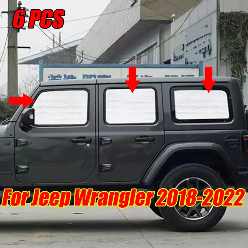 

Для Jeep Wrangler 4-дверный 2018-2022 боковое сиденье, солнцезащитный козырек, 6 шт.