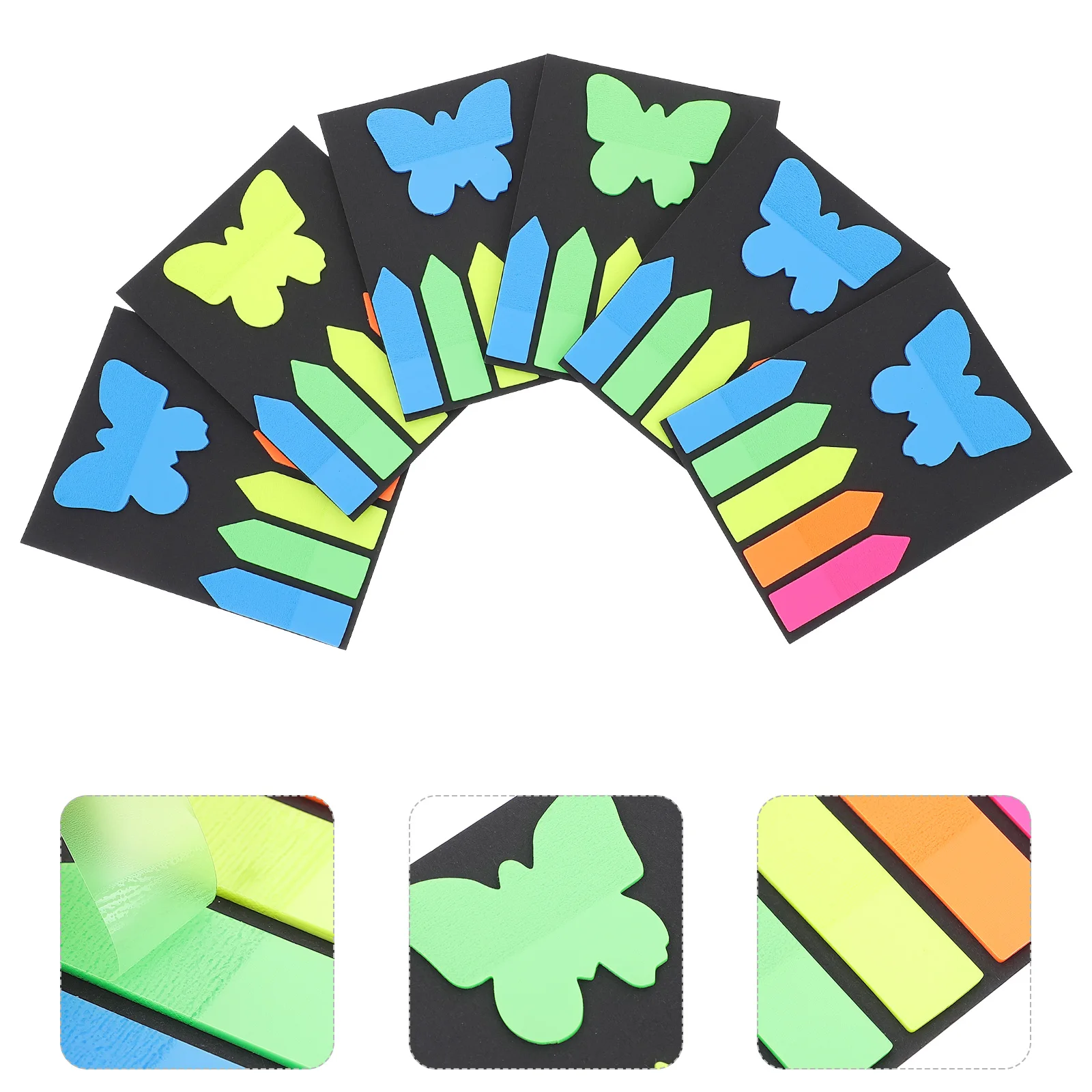 

6 Sets Transparent Sticky Bookmark Tabs School Office PET Material Memo Pads Notebook Index Markers Lightweight Practical