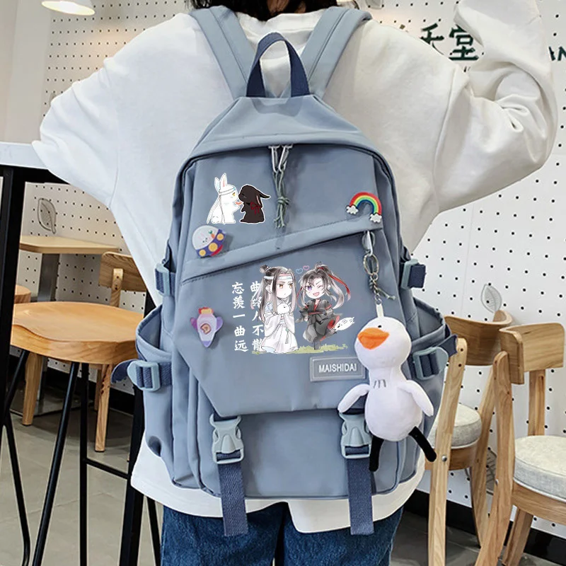 Anime Grandmaster of Demonic Cultivation Mo Dao Zu Shi Cosplay Wei Wuxian Lan Wangji Backpack Students Bookbag Capacity Mochilas