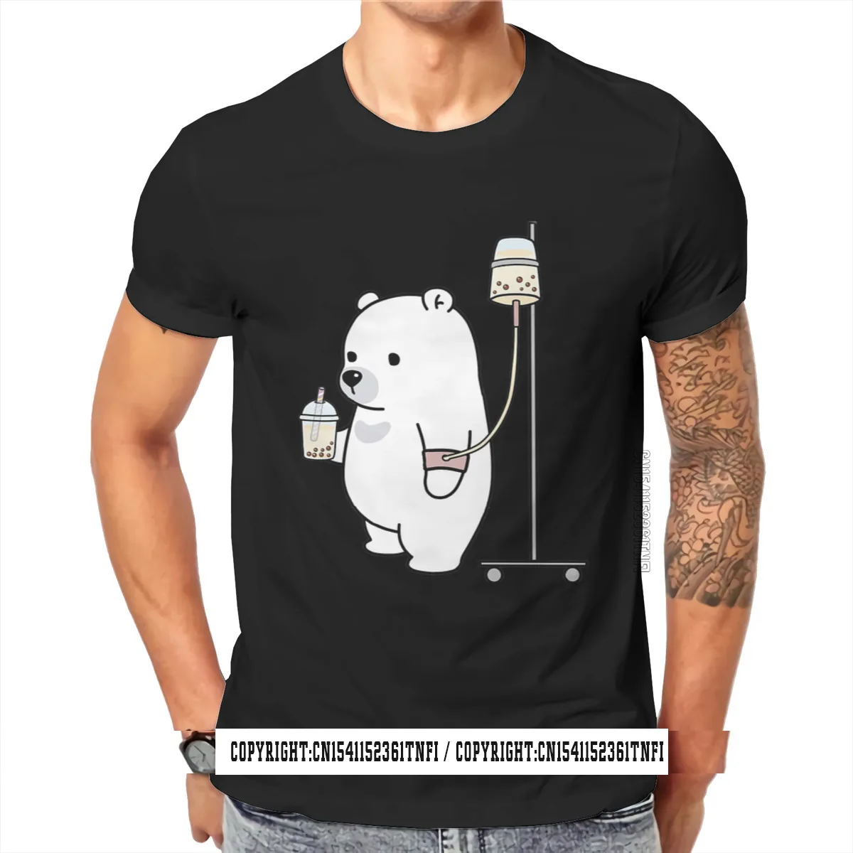 Bubble Tea Lover Boba Bear Loves Boba Classic Tshirt Classic Grunge Men's Streetwear Tops Big Size 100% Cotton Crew Neck T Shirt