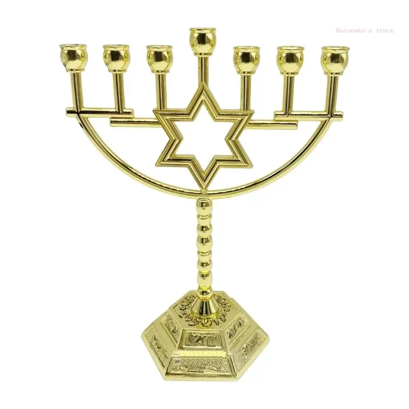 

Holder 7 Branch Candlestick Stand Table Centerpiece Star 12 Tribe Menorah