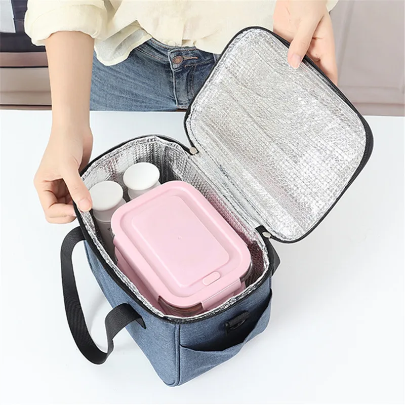 Portable Thermal Lunch Box Bag New Simple Large Capacity Waterproof Picnic Food Tote Insulation Belt Bento Bag For Office Worker