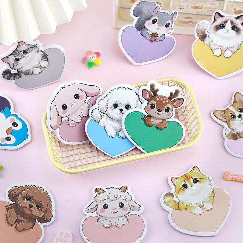 80-pcs-ロットkawaii愛動物メモパッド付箋かわいいn回文房具ラベルメモパッドしおりポストスクール用品