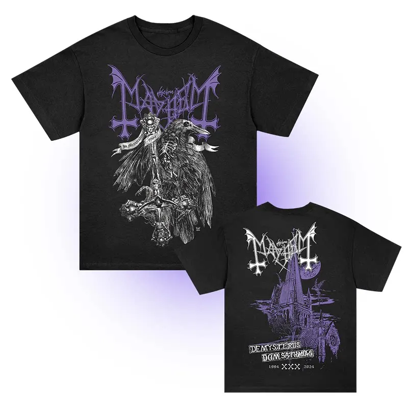 Best Mayhem Norwegian Band Metal Rock Punk American Retro Dark Style Black and Red Street Men's T-shirt