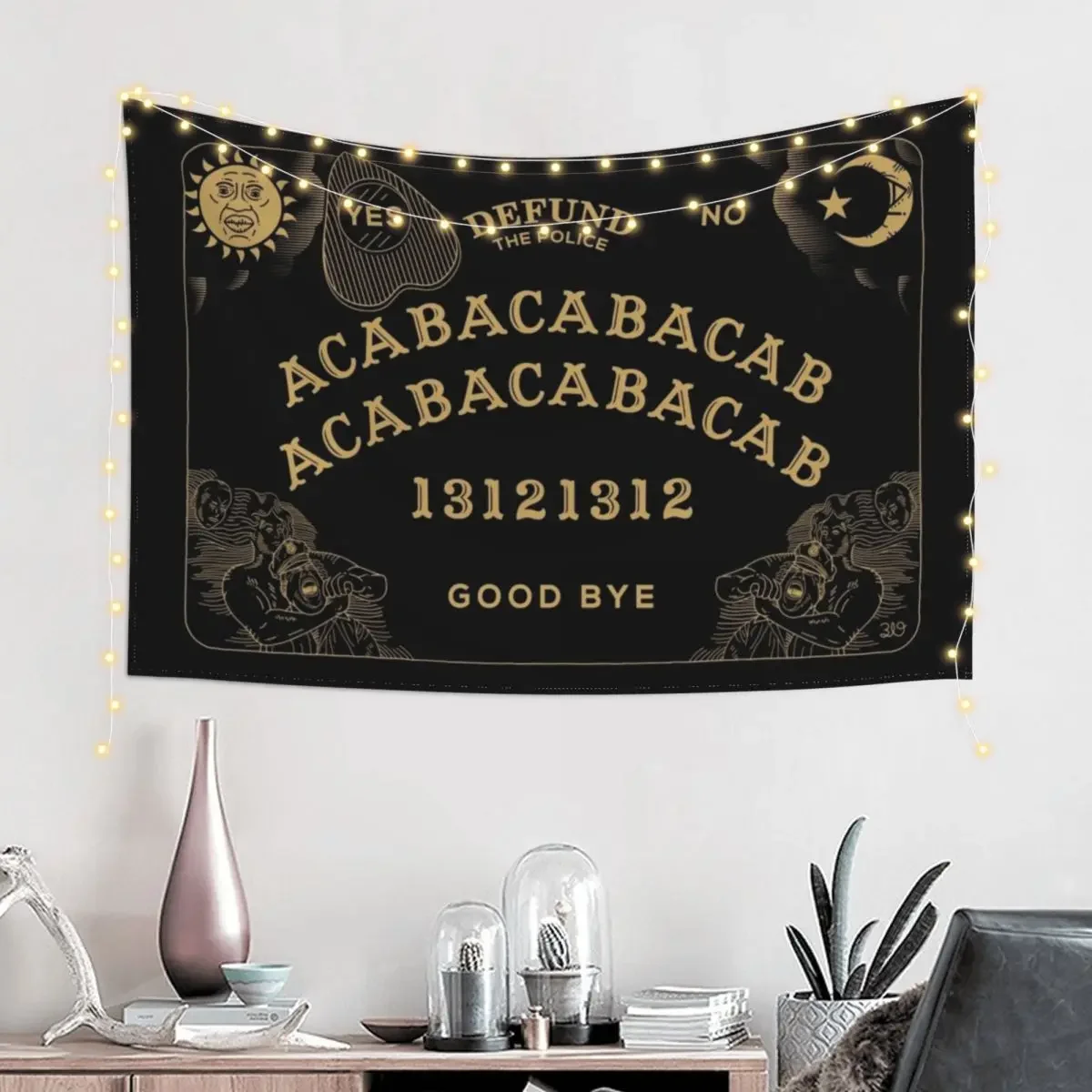 ACAB Ouija - Defund the Police Tapestry Luxury Living Room Decoration House Decor Aesthetic Decoration Bedrooms Decor Tapestry