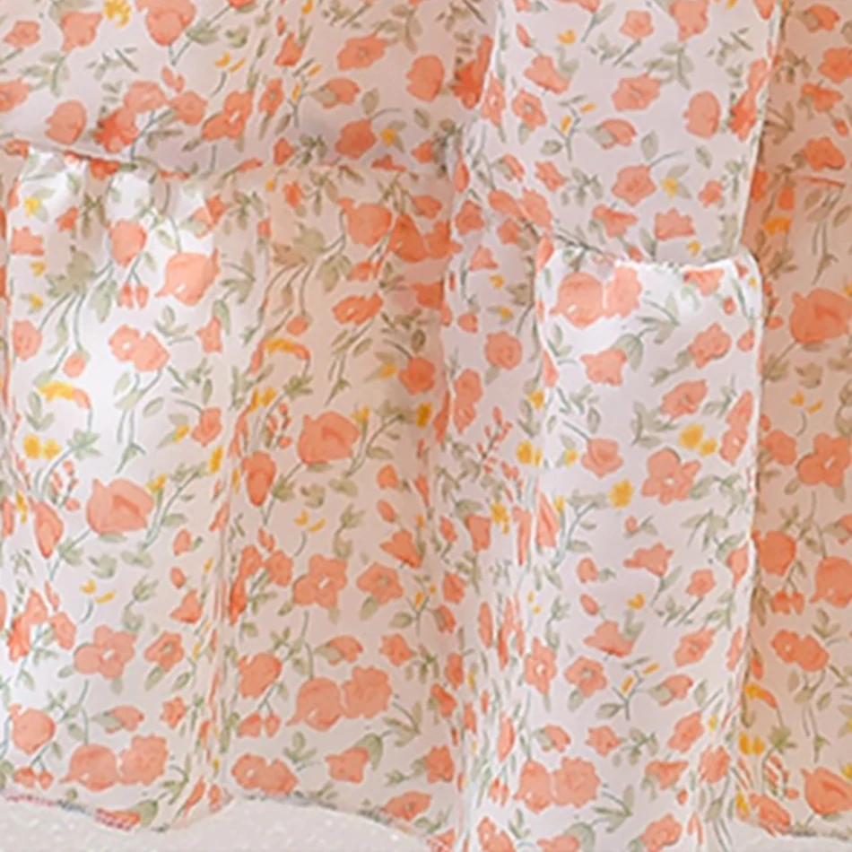 فستان بناتي صيفي مزين بالزهور 2025 فستان كاجوال لحفلات الأميرات بأكمام قصيرة وكشكشة خفيف الوزن وجيد التهوية للأطفال لملابس الأطفال