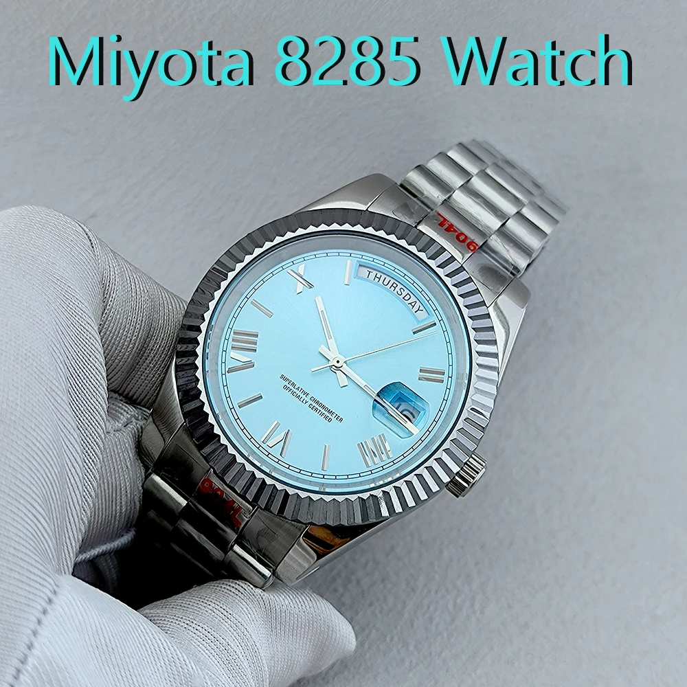 Individuelles Logo, 40,5 mm Miyota 8285 Uhr mit römischen Ziffern, passend für Miyota 8285 Uhrwerk, Uhrenzubehör