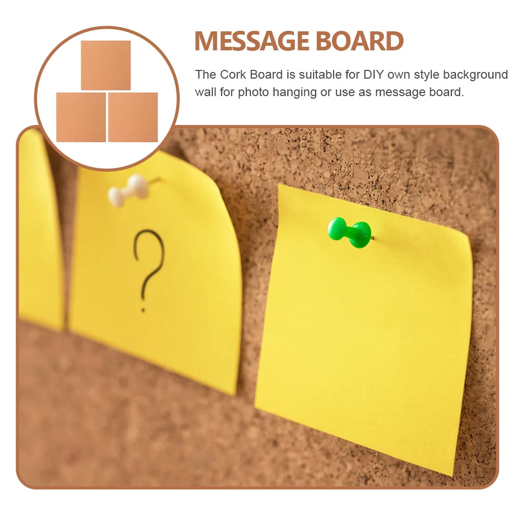 Tableau d'affichage en liège, 3 pièces, bois robuste, élégant, pratique, tenture murale, panneau d'affichage de messages Photo, fourniture domestique