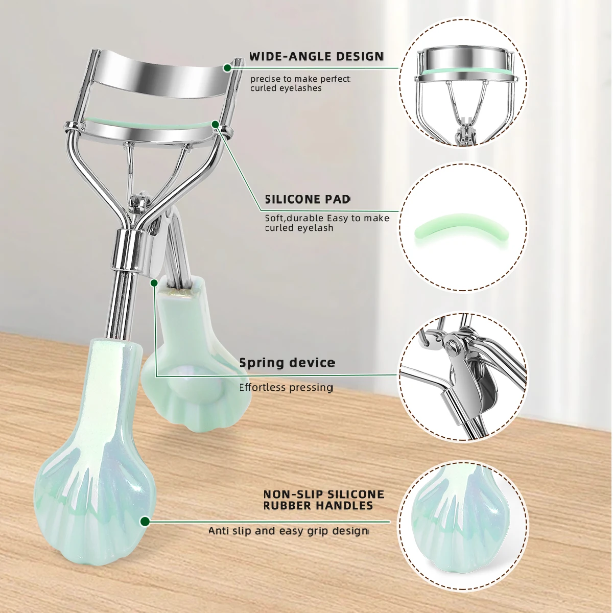 1PC/11pcs Shell Eyelash Curler and Rubber Strip Combination, Plastic Shell Eyelash Curler Warps, Shapes and Enlarges Eyes.