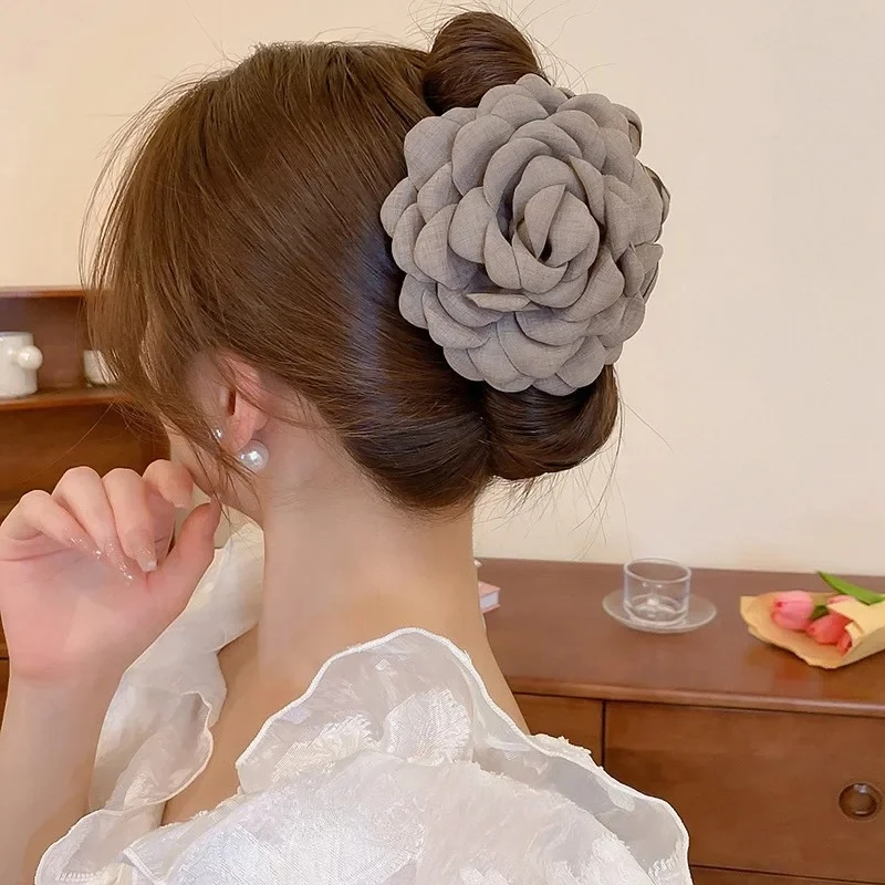

New Colorful Flowers Claw Clip Elegant French Senior Hair Clips Fashion Shark Clip Grab Hair Clip Hair Accessories for Women
