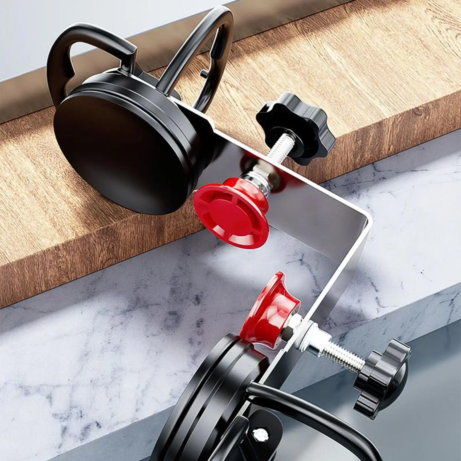 Floor Gap Fixer Tool 90 Degree Heavy Duty Suction Cup Granite Seam Guide Setter Floor Clamp for Joining Alignment Repair Slab