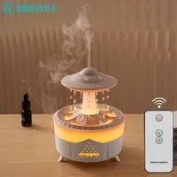 Rotating Raindrop Aromatherapy Essential Oils Air Diffuser with RGB Night Lights Remote Controls UFO Ultrasonic Air Humidifier