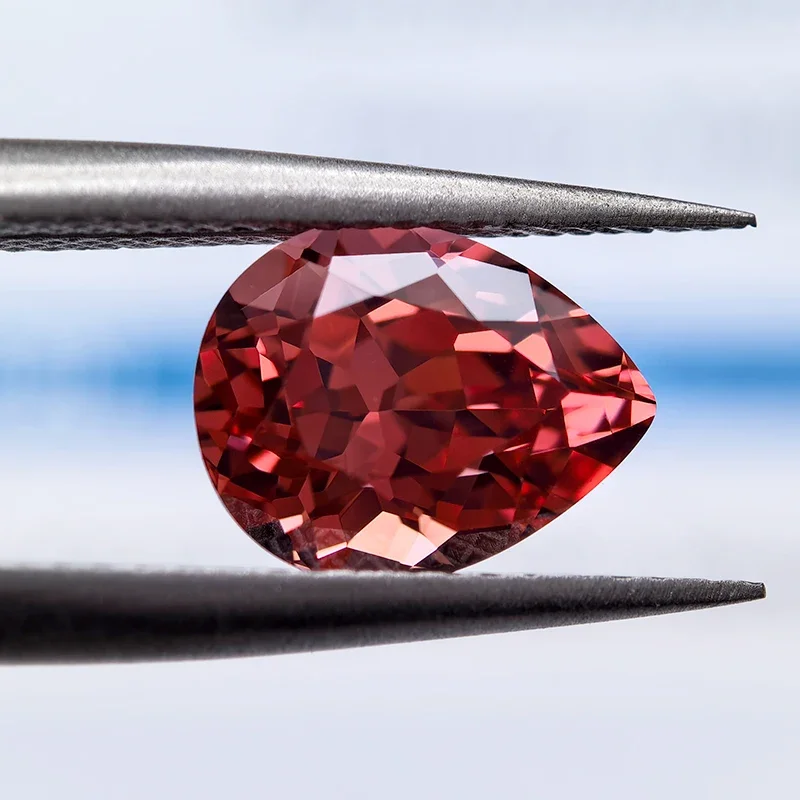 Lab Grown Sapphire Pear Shaped Fire Lotus VVS1 Gemstone DIY Charms Necklace Earrings Main Materials with AGL Certificate