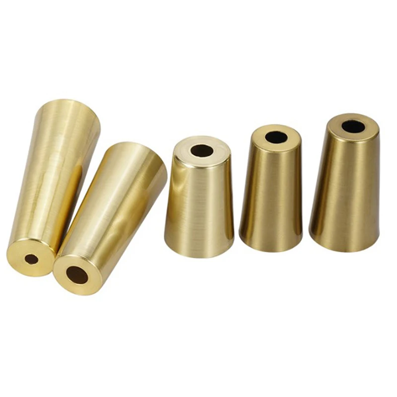 1pcs Foot Solid Copper Tip Furniture Leg Cover Brushed Brass Table Chair Cylinder/Cone Cap Protect Decor Bottom Safe Pad