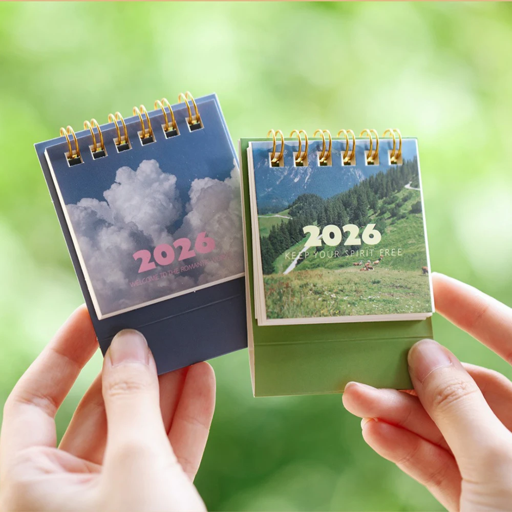 

2026 Mini Desk Calendar Dayd Starlight Series Creative Portable Calendar Desktop Ornaments Check-In Plan Small Desk Calendar
