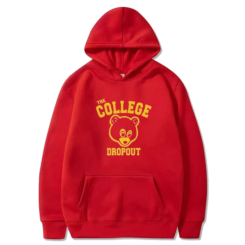 The College Dropout Men's Women's hoodie Oversized streetwear Unisex Graduation Bear Graphic with print Hoodie Sweatshirt