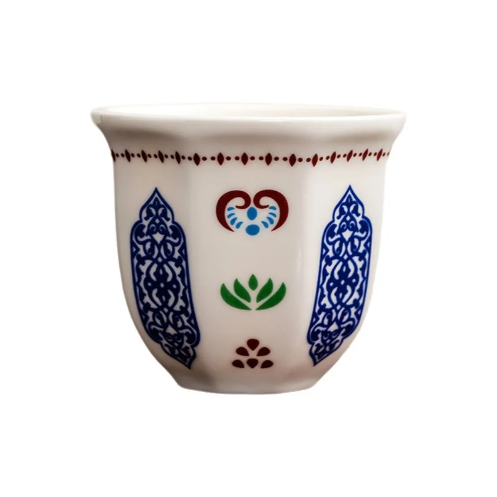 Star Moon Pattern Ceramic Coffee Cup 80/170/250ml Art Flower Design Latte Espresso Mug Ethnic Style Decorative Turkish Tea Cup