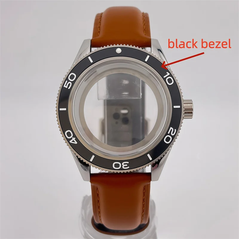 41.5mm watch case made of sapphire glass water-resistant up to 100 meters compatible with NH34 NH35 NH36 ETA2824 PT5000 movement