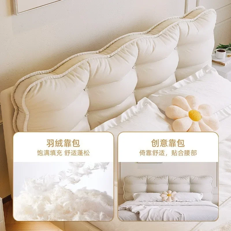 Type cream wind suspension modern simple light luxury master bedroom technology flannel fairy bed