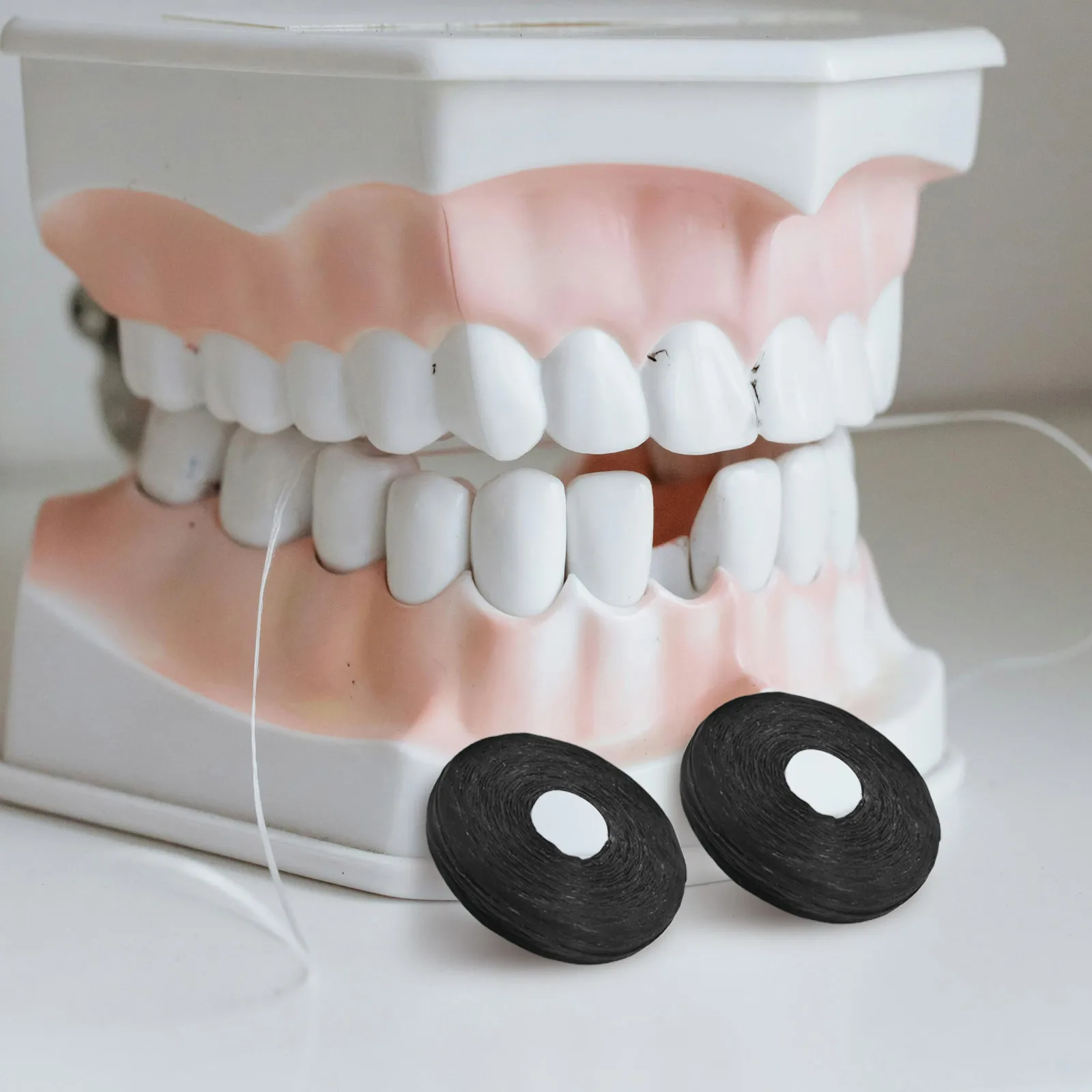 

8Pack 50M Bamboo Charcoal Floss Mint Flavor Dental Flosser Built in Spool Wire Replacement Core for Daily Care Cleaning