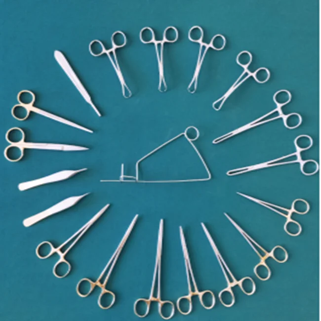 veterinary use general instrument surgical dissecting set scissors forceps kit pack for animals